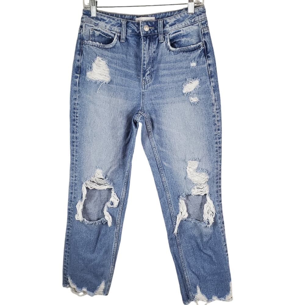 ✨ Flying Monkey Distressed Light Wash Jeans | 26 Raw Hem